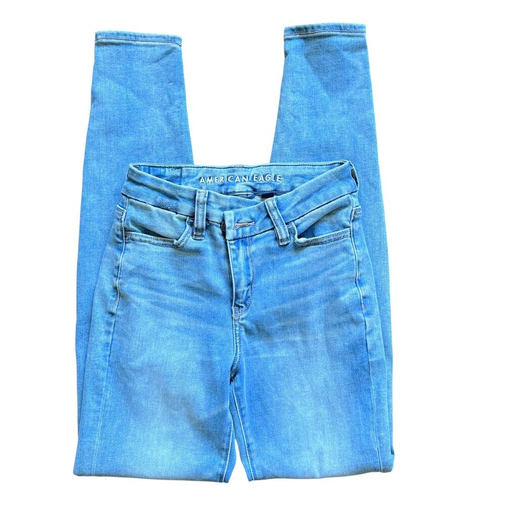American Eagle Curvy High Rise Jegging Jeans 000 XXS 22” AE Forever Soft Blue
